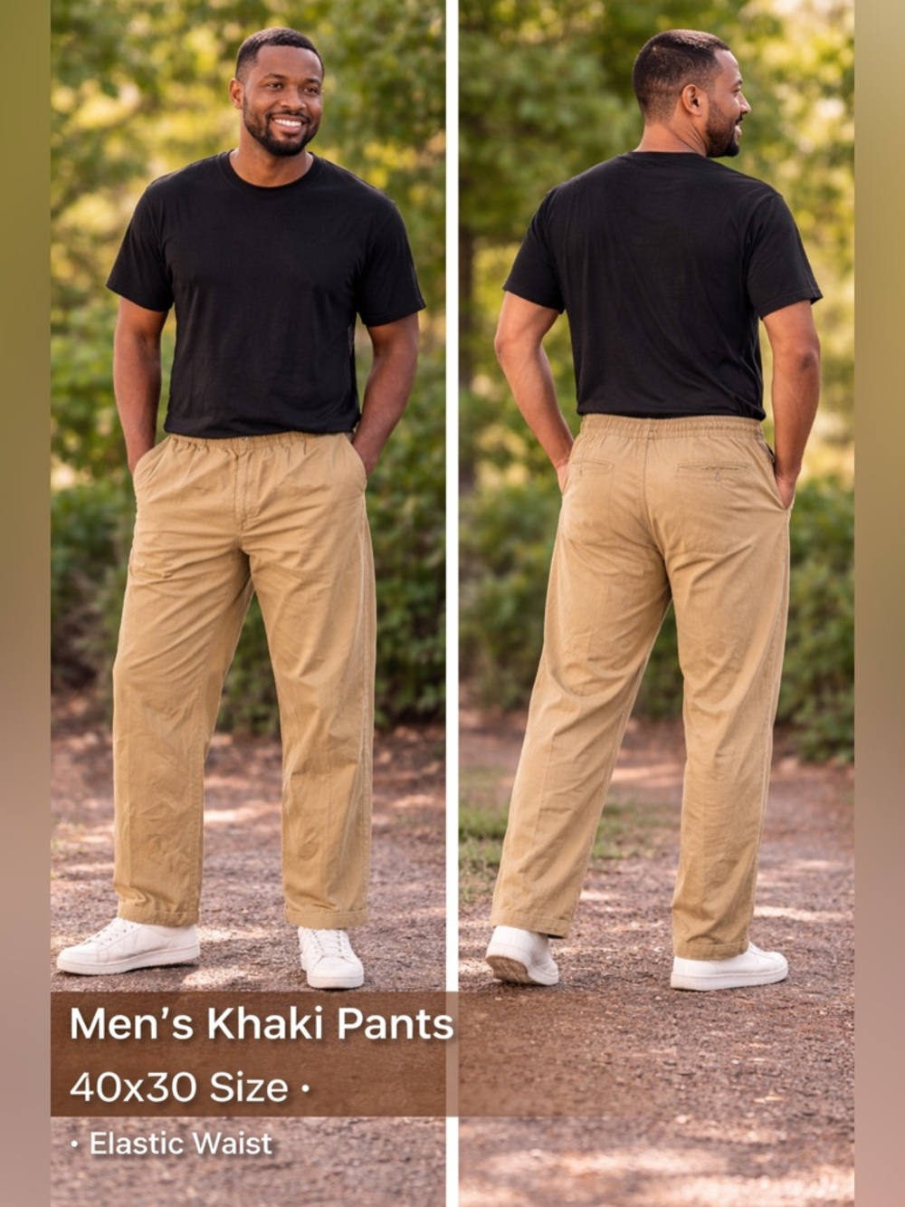 Men's stretchy Casual Straight-Leg Pants 40x30
